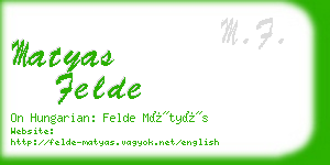 matyas felde business card